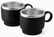 Kit 2 Xícaras para Café Tramontina em Aço Inox Preto 80 ml