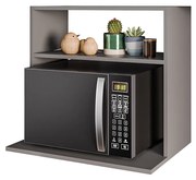 Suporte Microondas Com Nicho Porta Tempero para Cozinha Louis 60cm Grafite M12 - D'Rossi