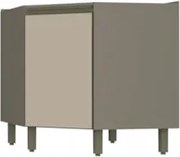 Balcão Canto Oblíquo 1 Porta 100% MDF Sem Tampo Connect Duna/Cristal -