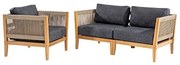 Conj. Sofa 02 Lugares Cordas + Poltrona Cordas Cannes Mel - 72396 Sun House