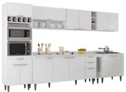 Armário de Cozinha Com Tampo CP07 340cm Pérola Branco Z34     - Mpozen