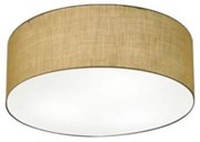 Plafon Cilíndrico Md-3014 Cúpula em Tecido 50x15cm Palha - Bivolt