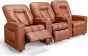 Poltrona Reclinável Para Cinema 3 Lugares Praddo FH9 PU Camel - Mpozen