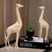 Escultura Decorativa Girafa Bege 30x10x4,5 cm M02 - D'Rossi