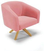 Poltrona Decorativa Giratória MA30 Kit 2 Stella Suede D03 - D'Rossi - Rose