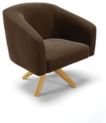 Poltrona Decorativa Giratória MA30 Kit 2 Stella Suede D03 - D'Rossi - Marrom