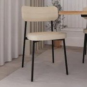 Cadeira de Jantar Estofada Kit 2 Ella M25 Linho Areia - Mpozenato