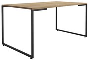 Mesa de Jantar 6 Lugares Retangular Industrial 160cm Porto Natural/Preto L06 - D'Rossi