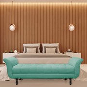Recamier Olinda Suede 160 cm Pés Torneados Tabaco - D'Rossi - Azul Turquesa