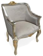 Poltrona Provençal Entalhada Madeira Maciça Design Clássico