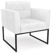 Poltrona Elisa Corano Base Metálica Preto D03 - D'Rossi - Branco
