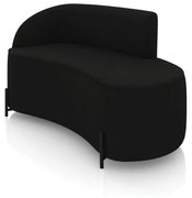 Sofá 2 Lugares Orgânico 140cm Pé Ferro Preto Morgan Suede D03 - D'Rossi - Preto