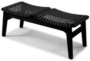 Banco Amores 1,10 MT (LARG) Assento Corda cor Preta Estrutura em Madeira Preta - 69201 Sun House