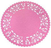 Jogo Americano Redondo Natalino 1 Unidade Tecido 35cm Borda Vazada Rosa F04 - D'Rossi