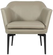 Poltrona Decorativa Rosalie Couro Bege G34 - Gran Belo