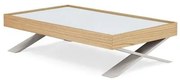 Mesa de Centro Sorotov Base Off White Tampo Espelhado 160cm - 77348 Sun House