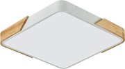 Plafon Led De Sobrepor Madeira E Metal 120W - BRANCO