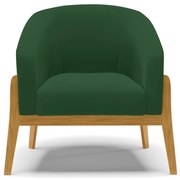 Poltrona Decorativa Base de Madeira kit 2 Stella Veludo D03 - D'Rossi - Verde