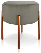 Puff Banqueta Decorativo Industrial Cobre Iron Suede - Marrom Rato
