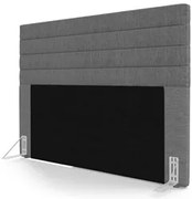 Cabeceira Cama Box Casal 140cm Rubi W01 Linho Cinza Escuro - Mpozenato