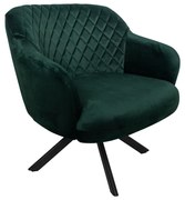 Poltrona Decorativa Kitana Pés Preto Giratório Veludo Verde G15 - Gran Belo