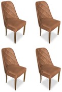 kit com 4 Cadeiras de Jantar Dublin Suede Telha