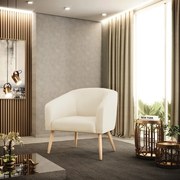 Poltrona Decorativa Pé Palito Natural Kit 2 Stella Linho D03 - D'Rossi - A19 Grosso Bege