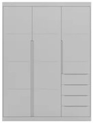 Guarda Roupa Infantil 3 Portas 4 Gavetas Lua Z39 Cinza - Mpozenato