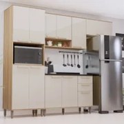 Armário Cozinha 4 Peças CP01 Com Tampo Nádia Mocca/Avelã L01 - Mpozena
