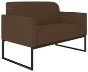 Poltrona Namoradeira 2 Lugares Base Industrial Preta Maressa S06 Suede