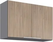 Armário de Cozinha Aéreo 80cm Pérola Z34 Grafite/Freijó     - Mpozenat