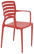 Cadeira Tramontina Sofia com Braços em Polipropileno e Fibra de Vidro Vermelha