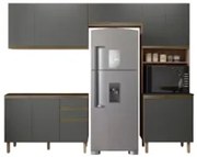 Armário de Cozinha 4 Peças Sem Tampo Lita N03 Carvalho/Grafite - Mpoze