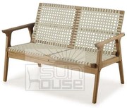 Sofá Trama 2 Lugares Madeira Stain Jatoba Corda Areia - 64373 Sun House