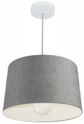Lustre Pendente Cone Md-4241 Cúpula em Tecido 30/45x40cm Rustico Cinza - Bivolt