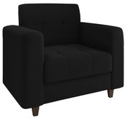 Poltrona Arezzo Linho Pés Chanfrado Tabaco D01 - D'Rossi - A79 Preto