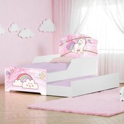 Mini Cama Infantil com Cama Auxiliar 153x79cm Personagens K02 - D'Rossi - Unicórnio