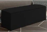 Calçadeira Baú Casal 140cm Paris Veludo Preto - JS Móveis