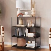 Estante Multiuso Industrial 77cm com Prateleiras Alure Preto Z54 - Mpo