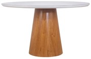Mesa de Jantar Cannes Com Vidro Cinamomo Amêndoa 130 cm - DS 58470