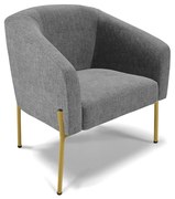 Poltrona Decorativa Pé de Ferro Dourado Stella Linho D03 - D'Rossi - A26 Grafite