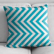 Capa para Almofada Tecido Estampado Zig Zag Azul D90 42x42 Cm - D'Rossi