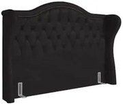 Cabeceira Cama Box Casal King 195cm Antibes Z37 Sintético Preto - Mpoz