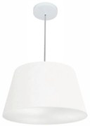 Lustre Pendente Cone Md-4021 Cúpula em Tecido 21/40x30cm Branco - Bivolt