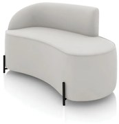 Sofá 2 Lugares Orgânico 140cm Pé Ferro Preto Morgan Veludo D03 - D'Rossi - Cinza