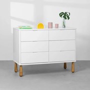 Cômoda A+A 6 Gavetas Pé Pingo - Branco