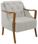 Poltrona Decorativa para Sala de Estar Capitonê Lapa Z32 Linho Cru - M