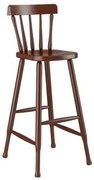 Banqueta Bar Alta Castanho Acetinado Madeira Maciça Piratini