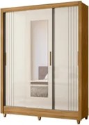 Guarda Roupa Solteiro Espelho 3 Portas Viena Z17 Freijó/Off - Mpozenat