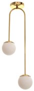 Plafon Oblong Curvo Haste Fixa 12X26X73Cm Globo Ø12Cm 2Xg9 - Old Artis... (PRETO, FOSCO (Branco))